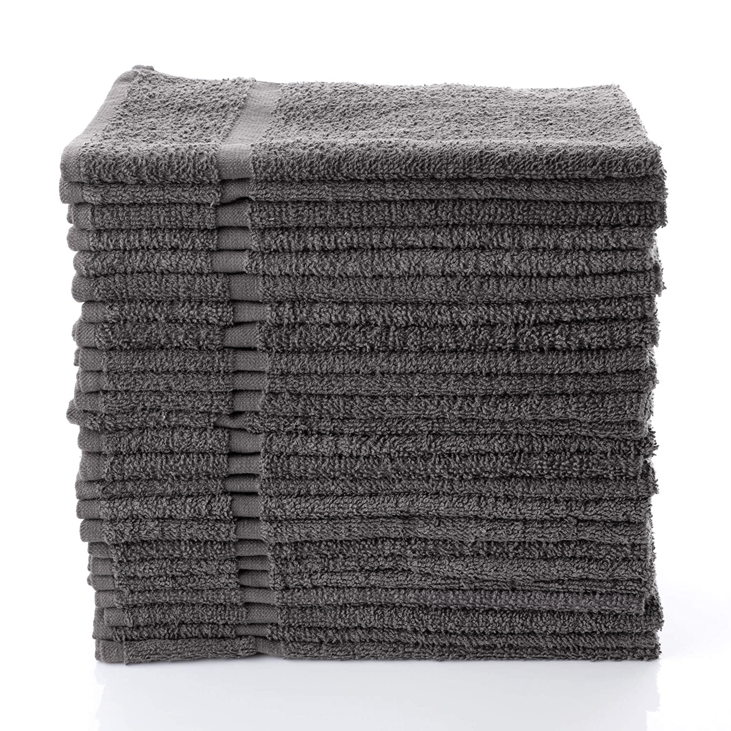 Large Salon Towels (12-Pack), Bleach-Safe, Cotton, 22x44 in., Charcoal